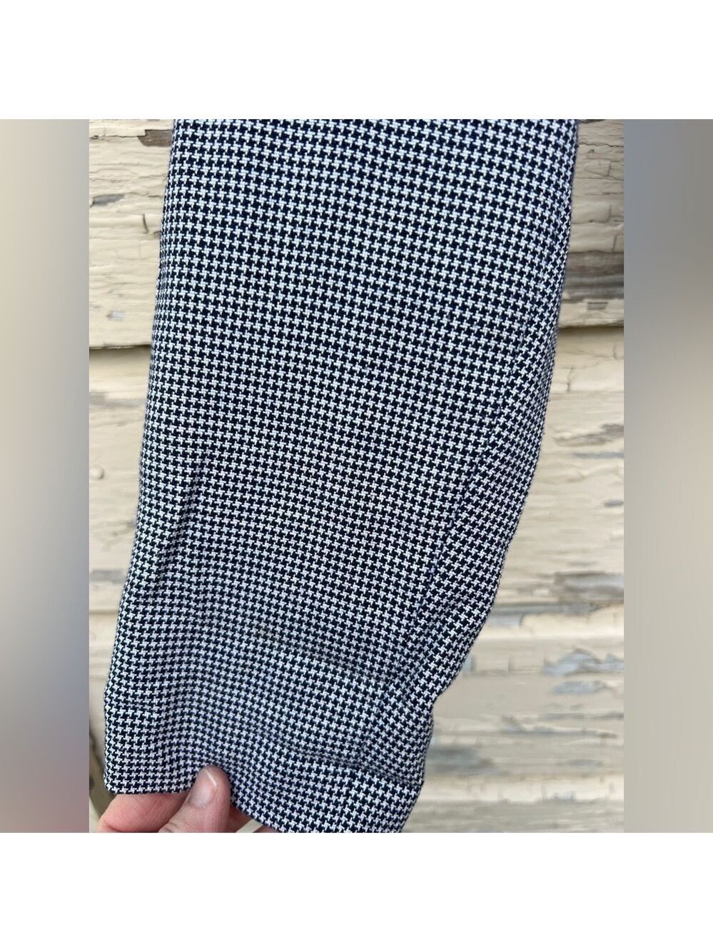 Vintage 80s Leslie Lucks Nautical Houndstooth Career Office Siren Blazer Jacket - Picture 2 of 8